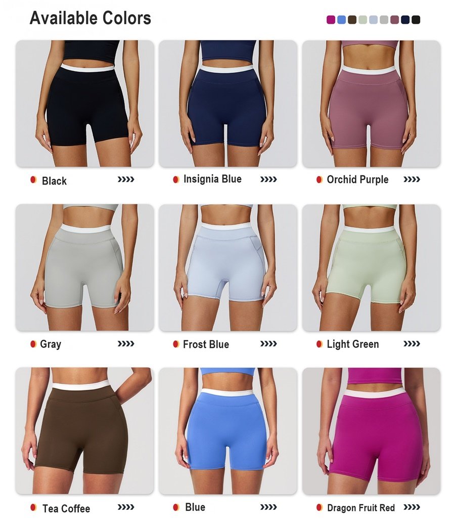Women's ribbed naked-feel workout set shorts available colors