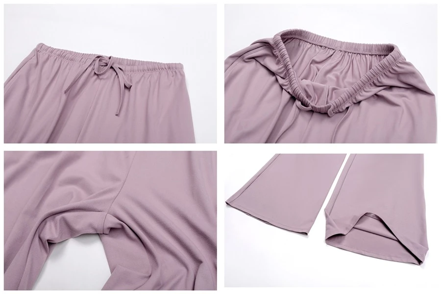 Women’s brushed yoga set with backless halter tank top and wide leg pants for yoga, running, and fitness-actual close up