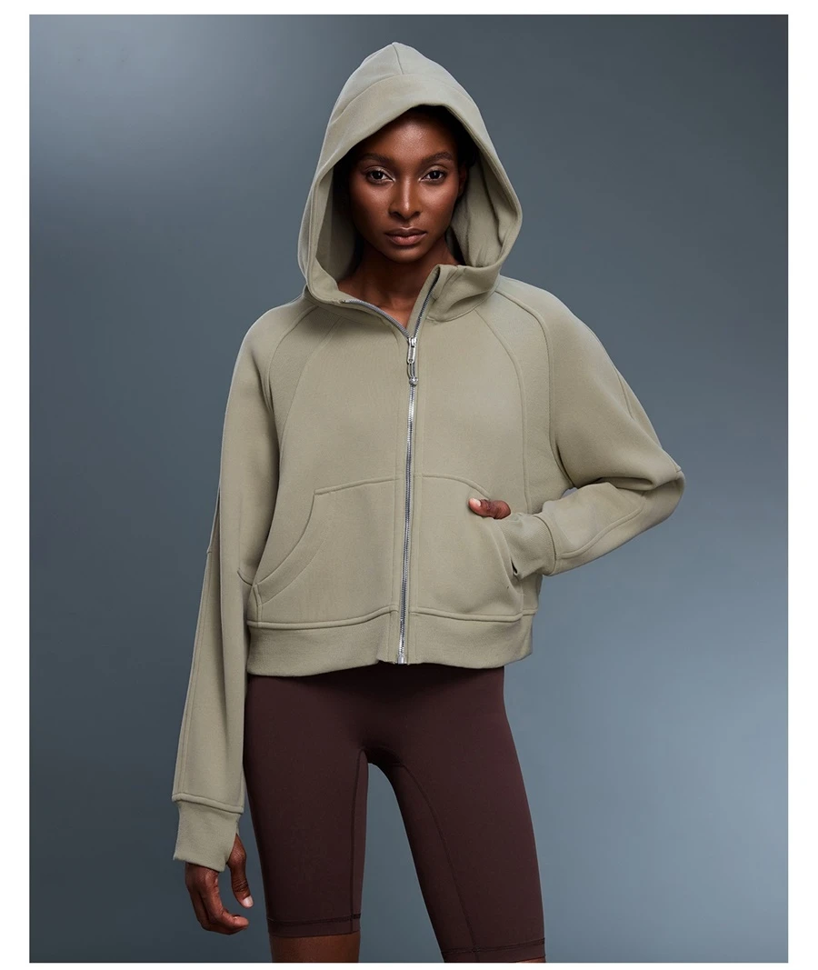 Women's zip up sweatshirt jacket with large front pockets