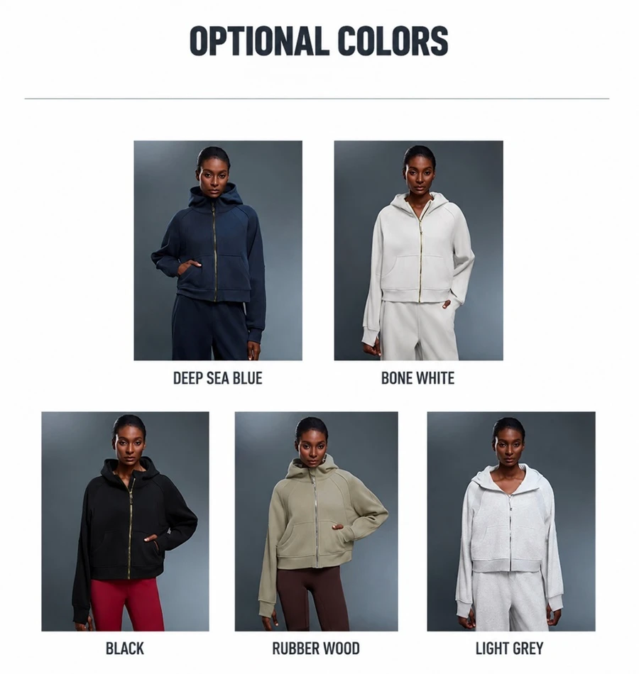 Women's fleece zip up hoodie jacket with hood for winter casual wear-available colors