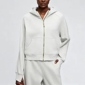 Women's fleece zip up hoodie jacket with hood for winter casual wear