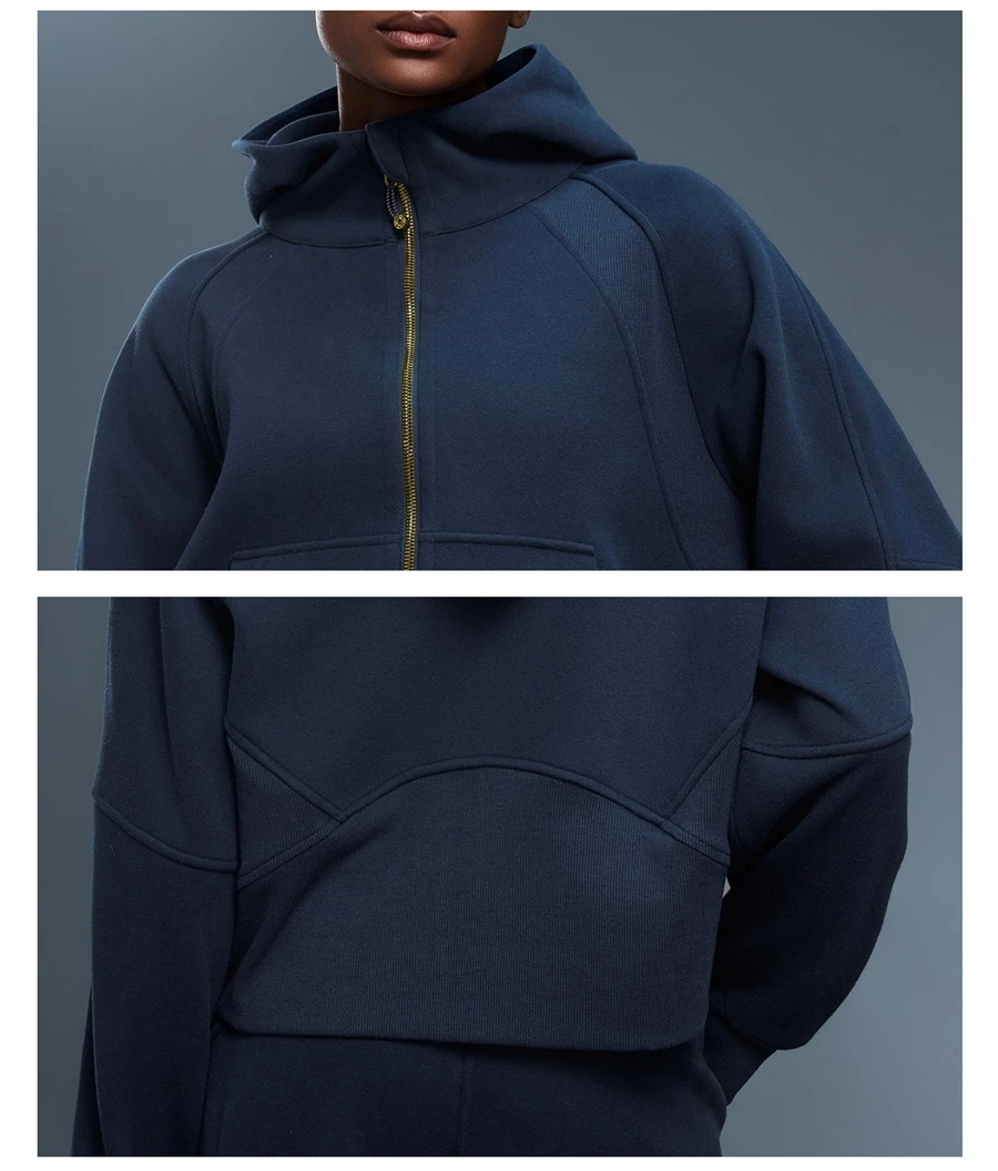 Women's zip up sweatshirt jacket with large front pockets