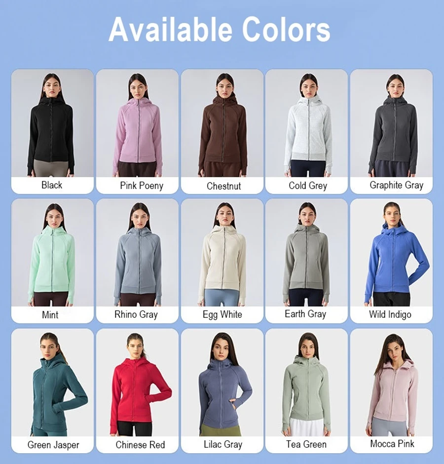 Women's fleece zip-up hoodie jacket for outdoor workouts and winter wear-available colors