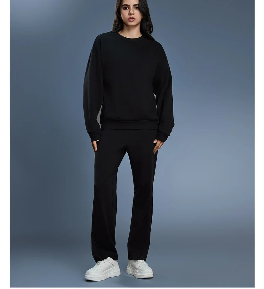 Women's warm fleece pullover sweatshirt for casual everyday wear-black