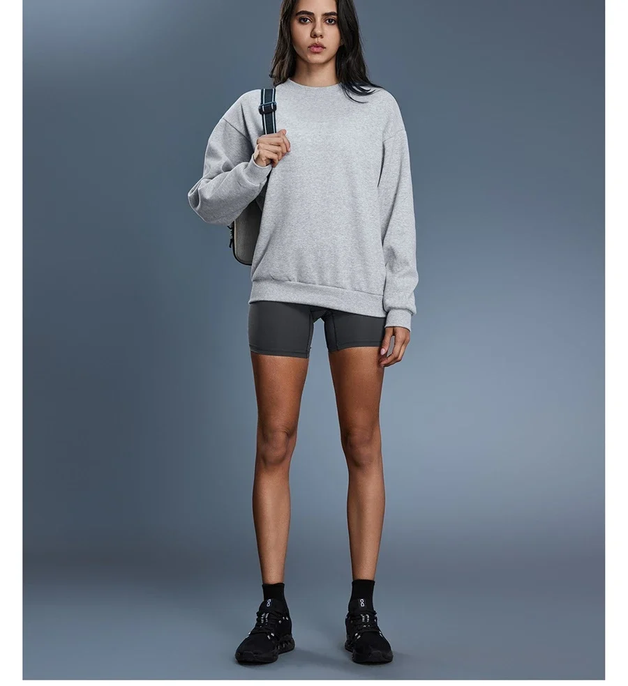 Women's warm fleece pullover sweatshirt for casual everyday wear-gray