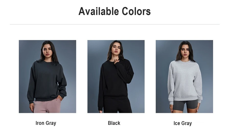 Women's oversized fleece crewneck sweatshirt for winter casual wear-available colors