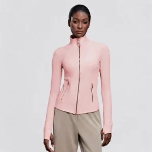 Women's slim fit yoga jacket with long sleeves for running and outdoor training