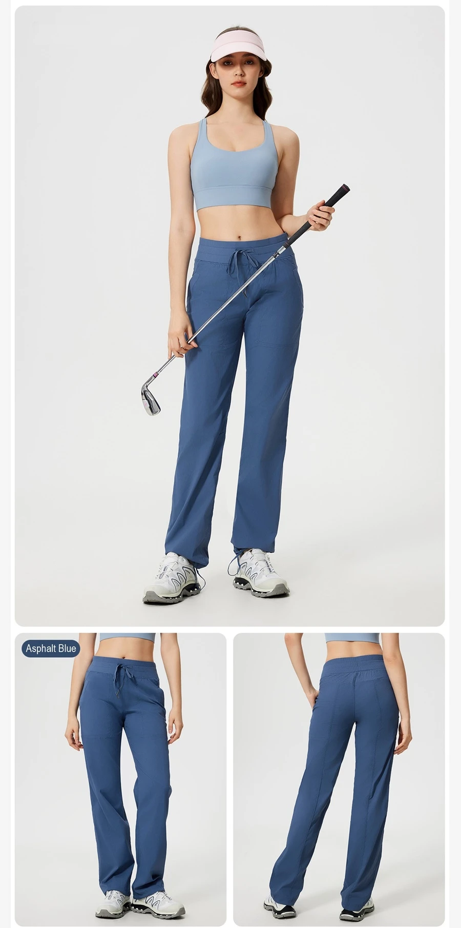 Women's casual workout pants with angled side pockets