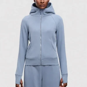 Women's slim fit fleece zip up yoga jacket for winter workouts
