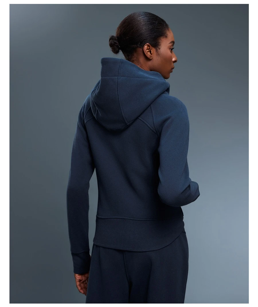 Slim fit women's winter activewear jacket with hood