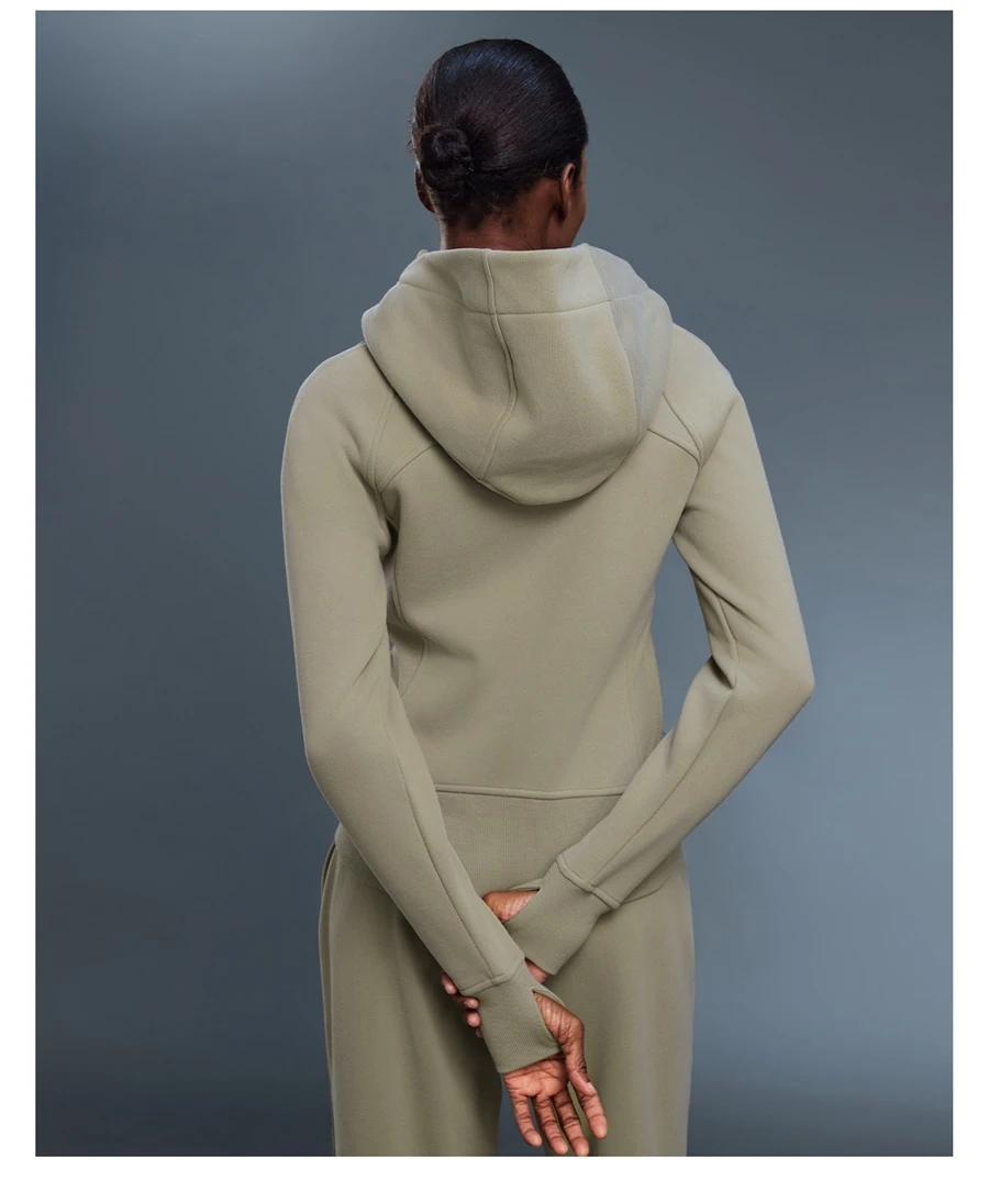 Slim fit women's winter activewear jacket with hood