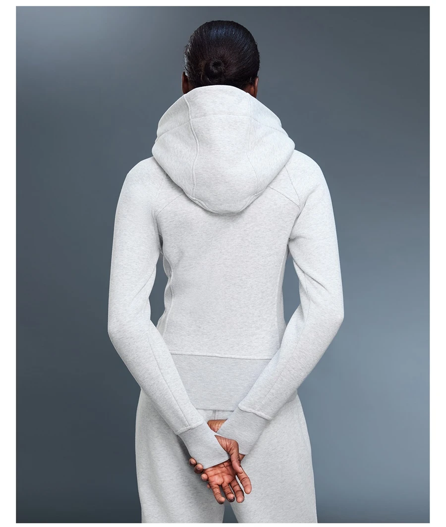 Slim fit women's winter activewear jacket with hood