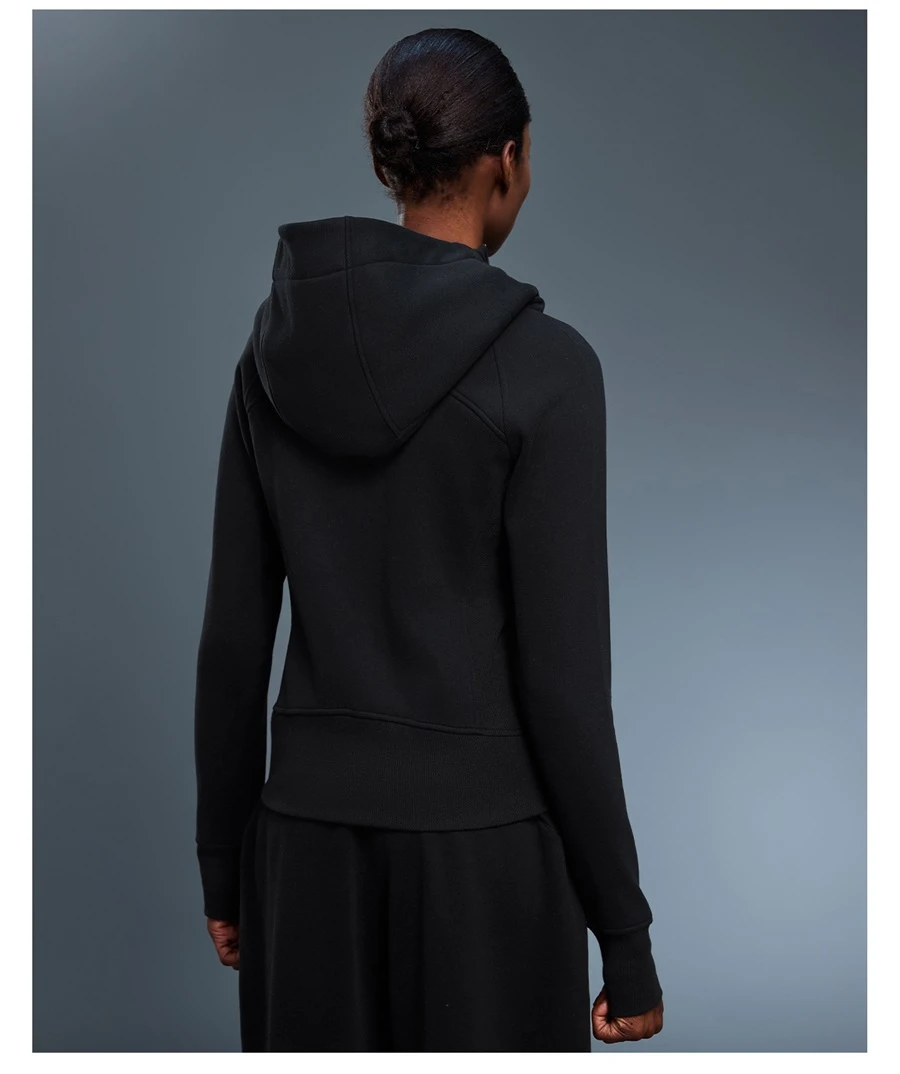 Slim fit women's winter activewear jacket with hood