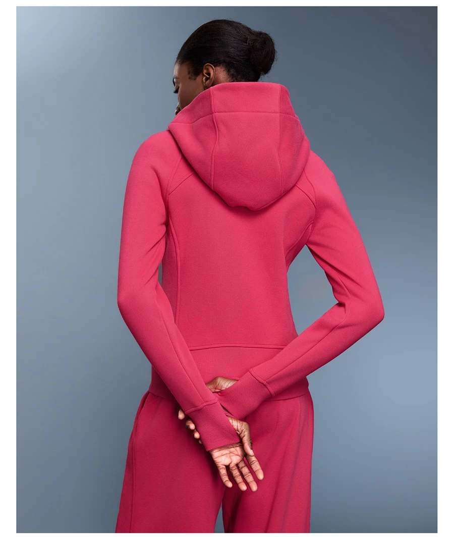 Slim fit women's winter activewear jacket with hood