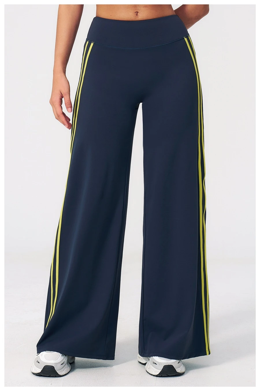Front View for Women's High Waist Flare Yoga Pants- navy Color