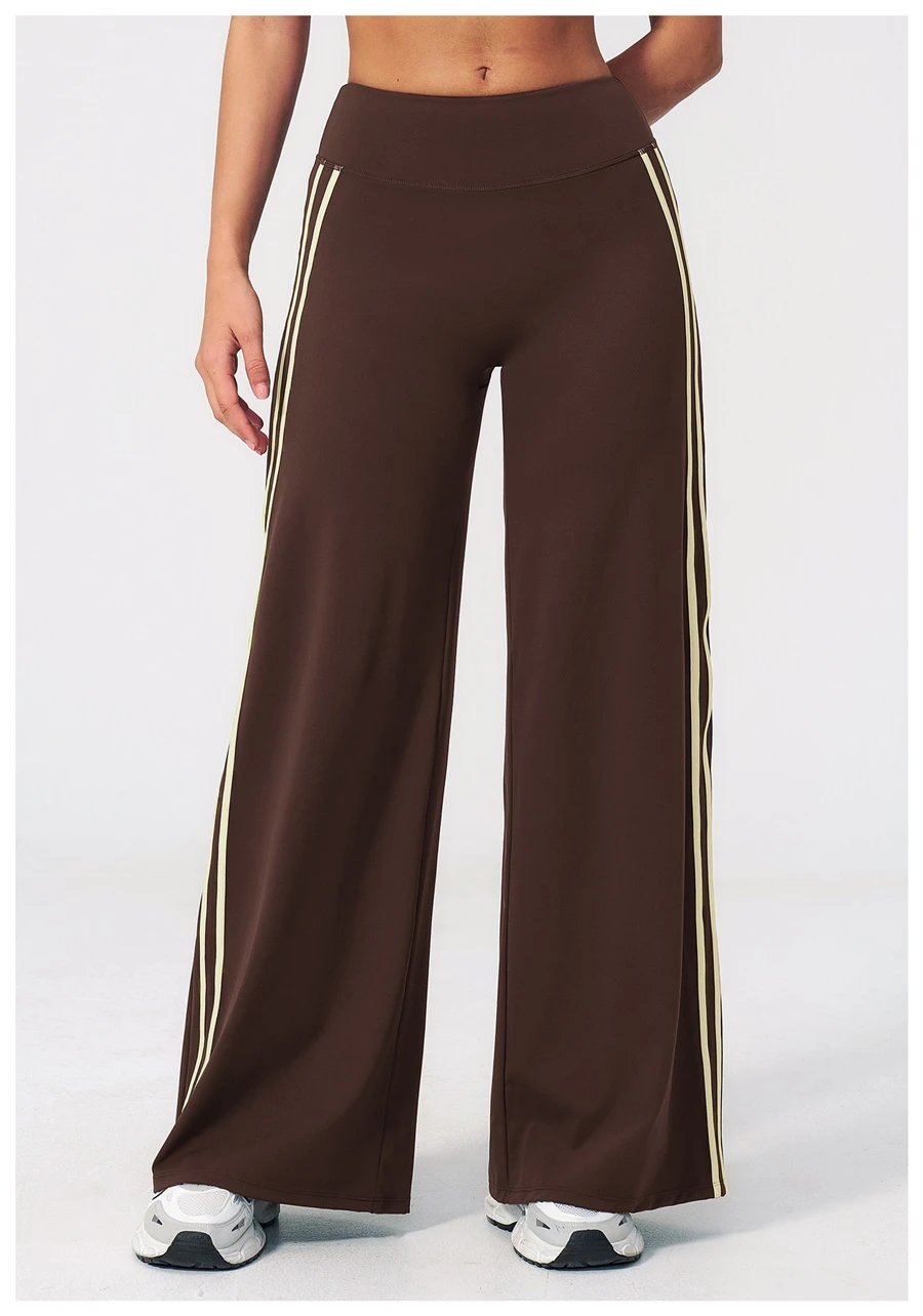 Front View for Women's High Waist Flare Yoga Pants- coffee