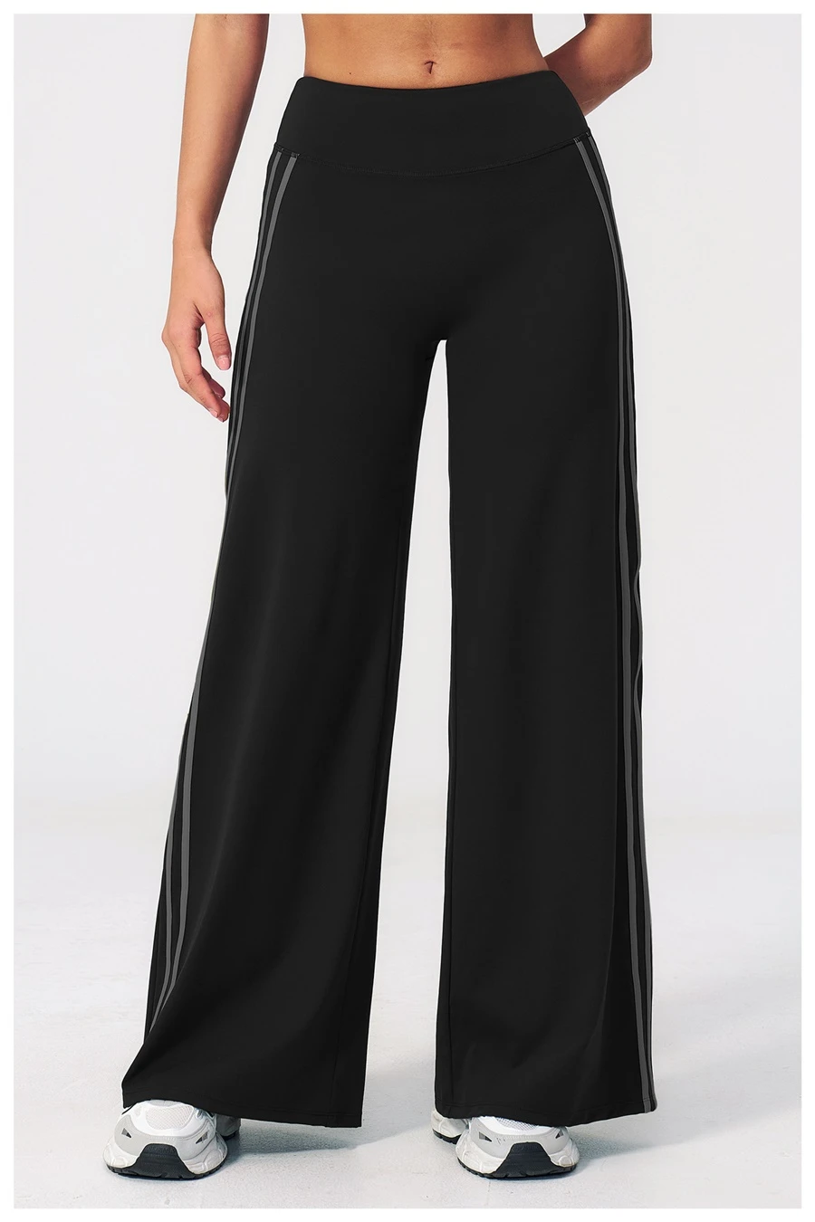 Front View for Women's High Waist Flare Yoga Pants- Black Color