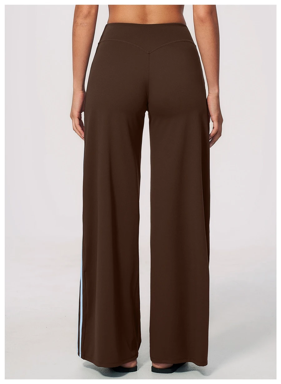 Back View for Women's High Waist Flare Yoga Pants- Dark Coffee Color