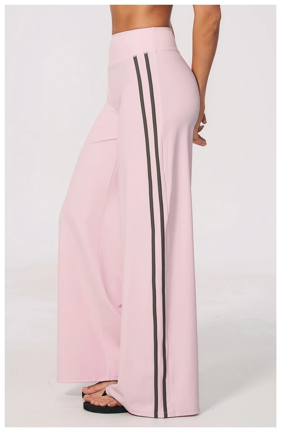 Side View for Women's High Waist Flare Yoga Pants- Pink Color