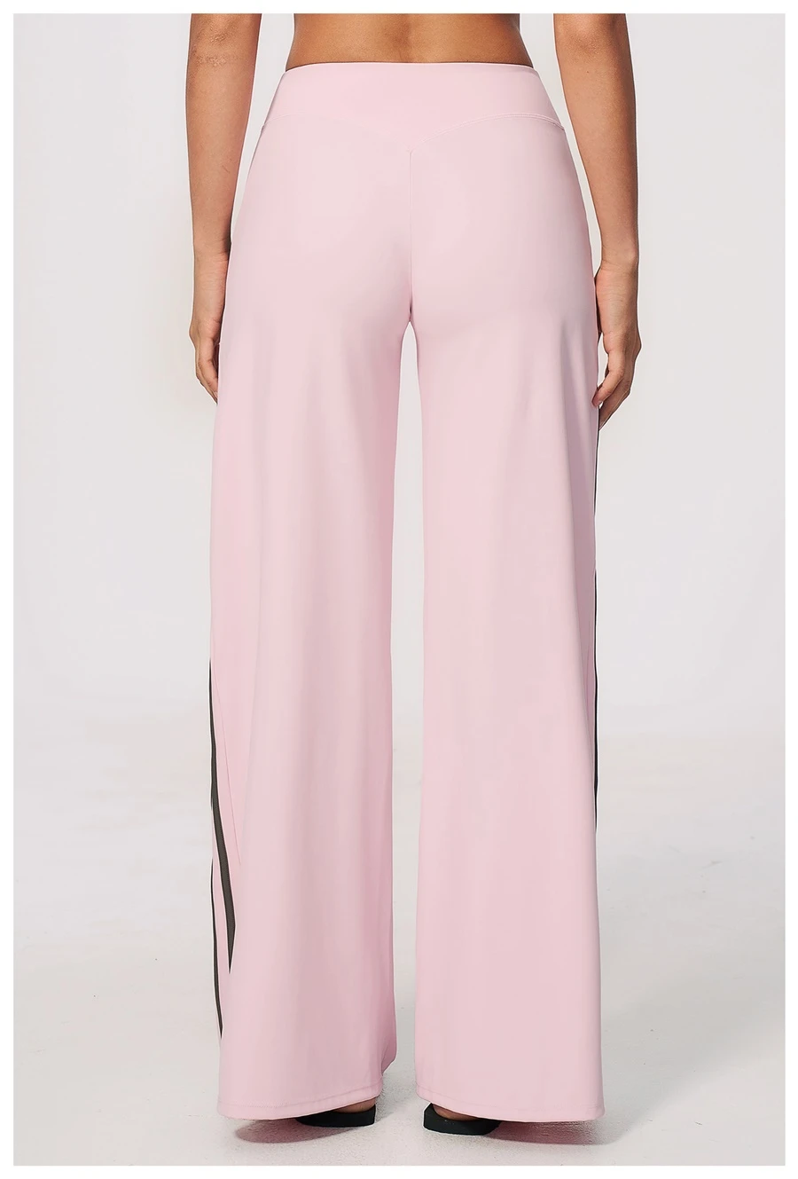 Back View for Women's High Waist Flare Yoga Pants- Pink Color