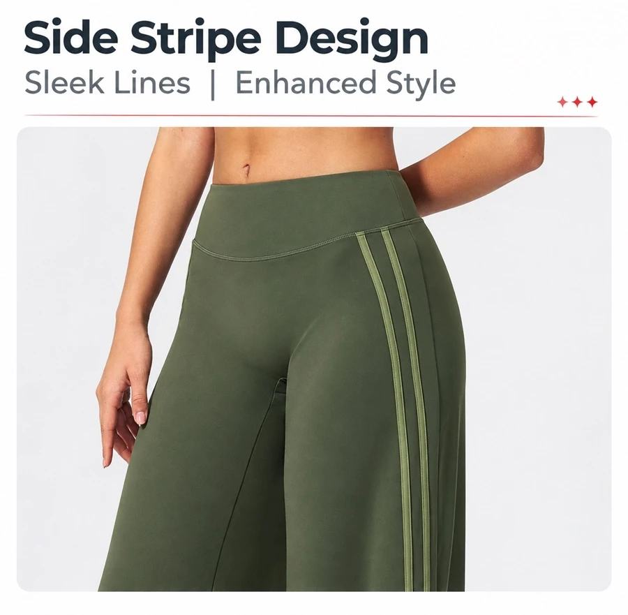 Color block flare workout pants with contrasting side panel design