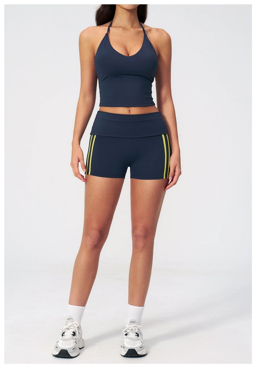 Front View for Women's padded open-back workout tank top for yoga and Pilates