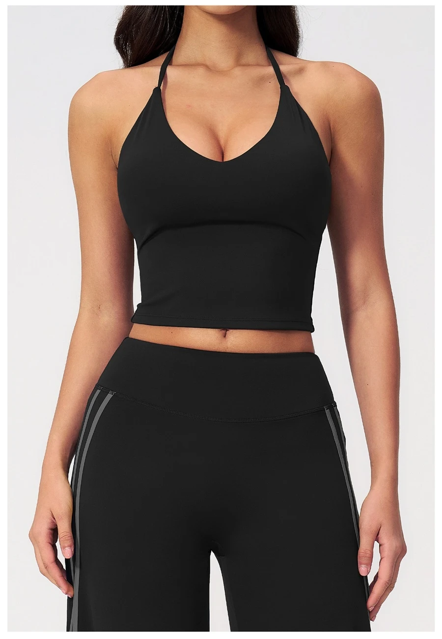 Front View for Custom logo women's yoga tank tops for activewear brands