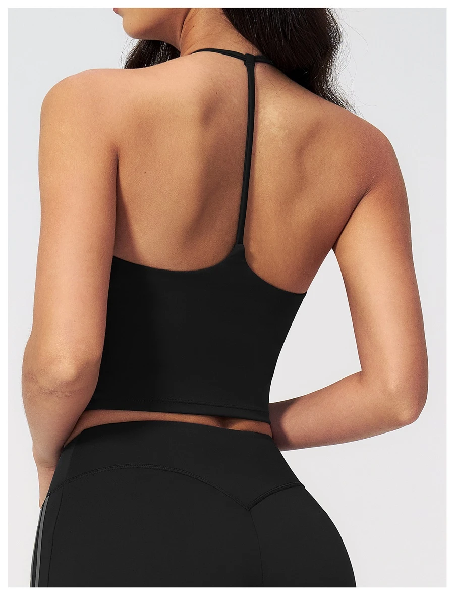 Back View for Custom logo women's yoga tank tops for activewear brands