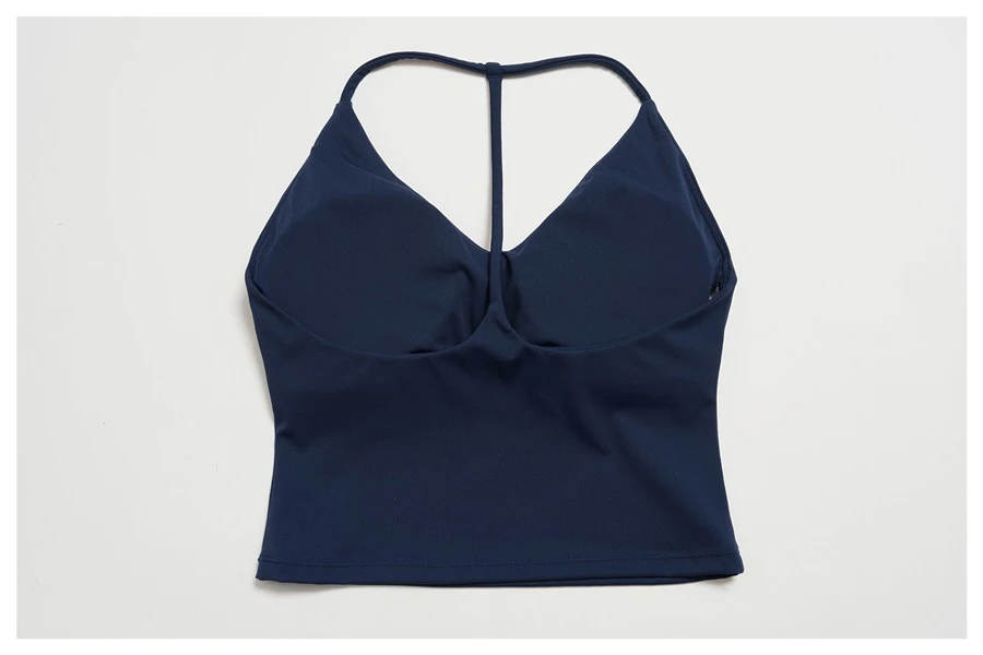 Women's Y-back yoga tank top with breathable open-back design