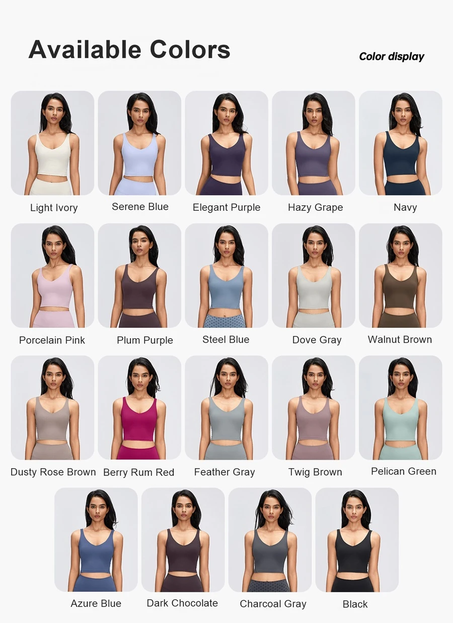 Women's high support sports bra with semi-fixed cups for yoga and fitness-available colors