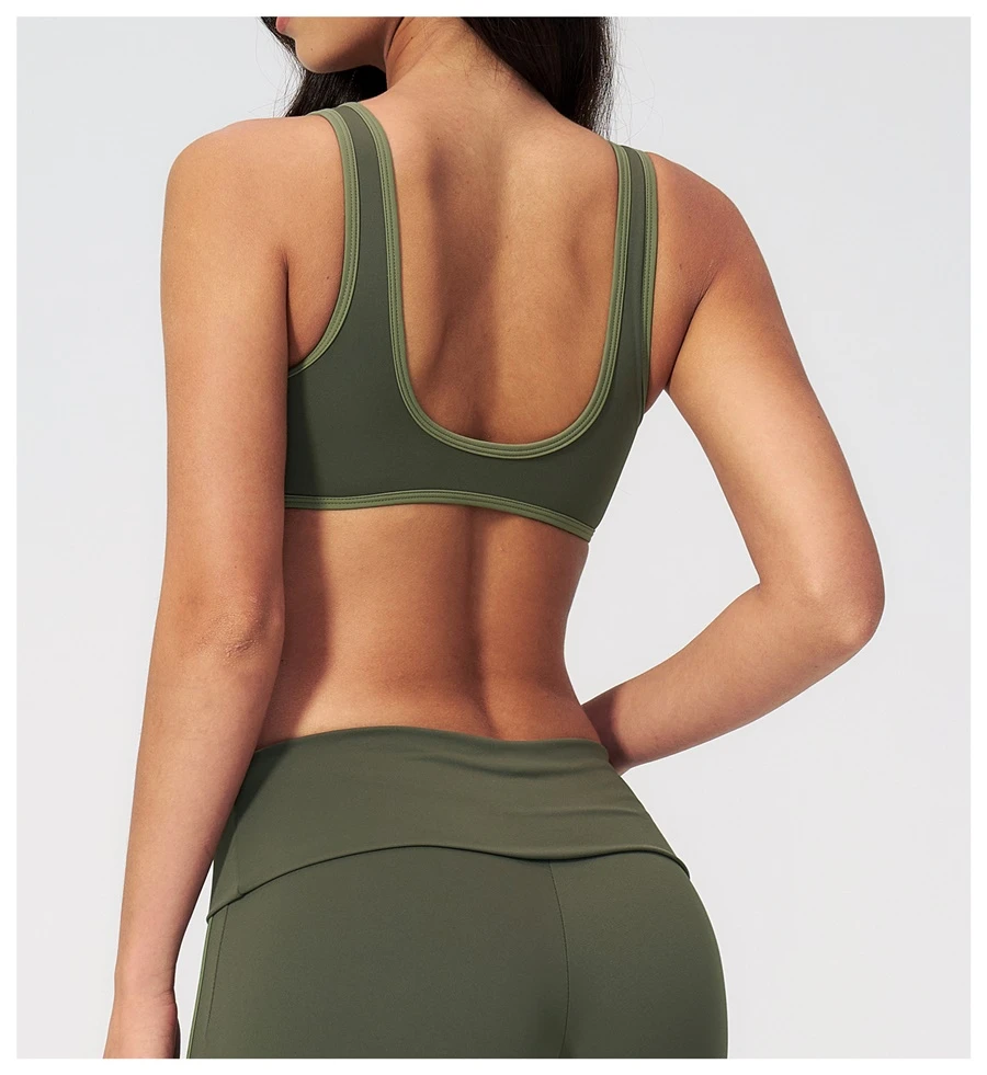 Back View for Women's breathable open-back workout bra for fitness