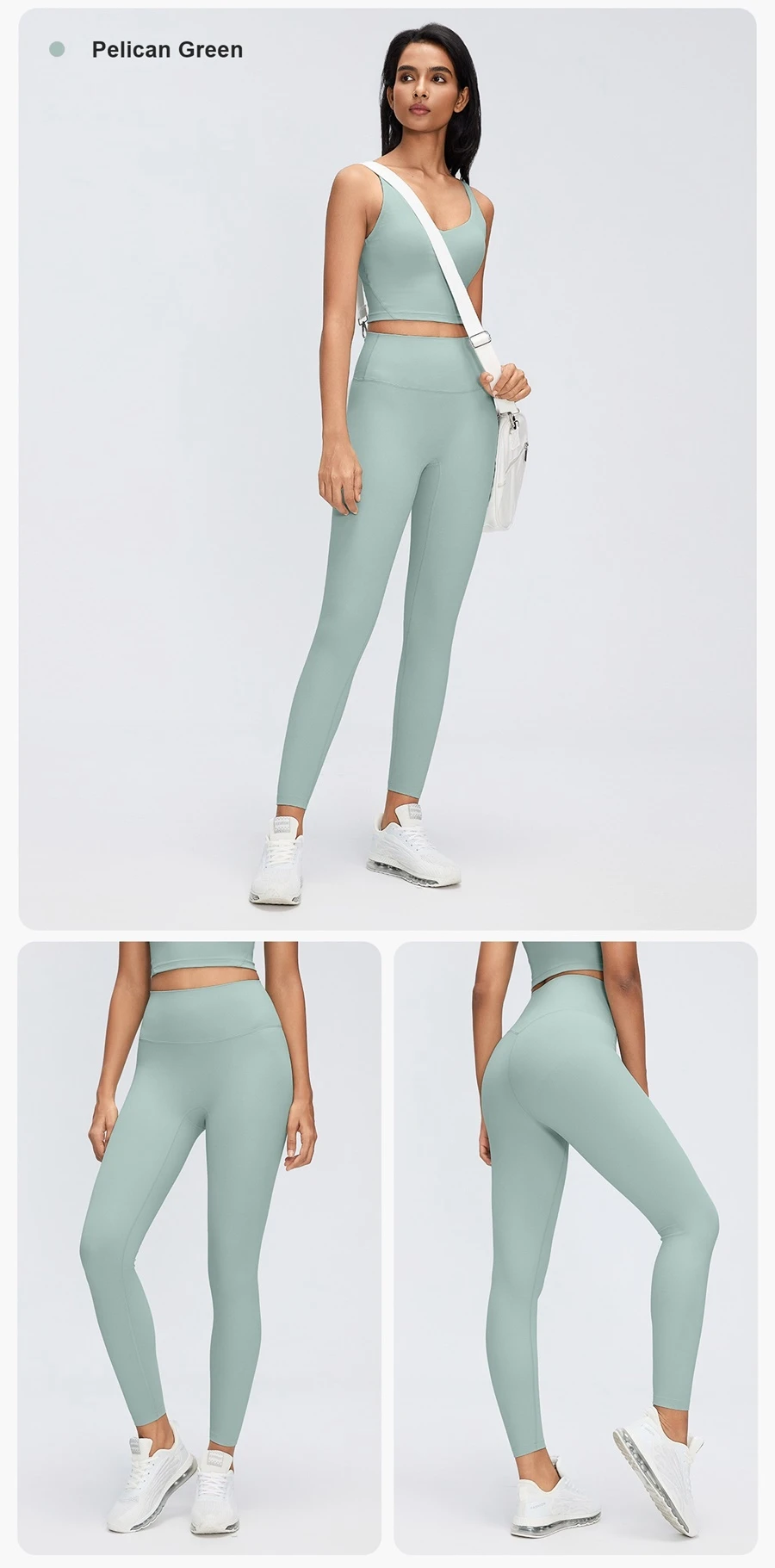 Peach-lifting women's yoga leggings with body-contouring back design-green