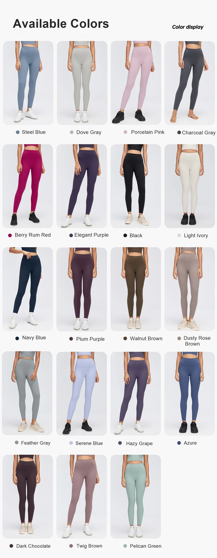 Women's high waist peach-lifting yoga leggings for Pilates and workouts-available colors