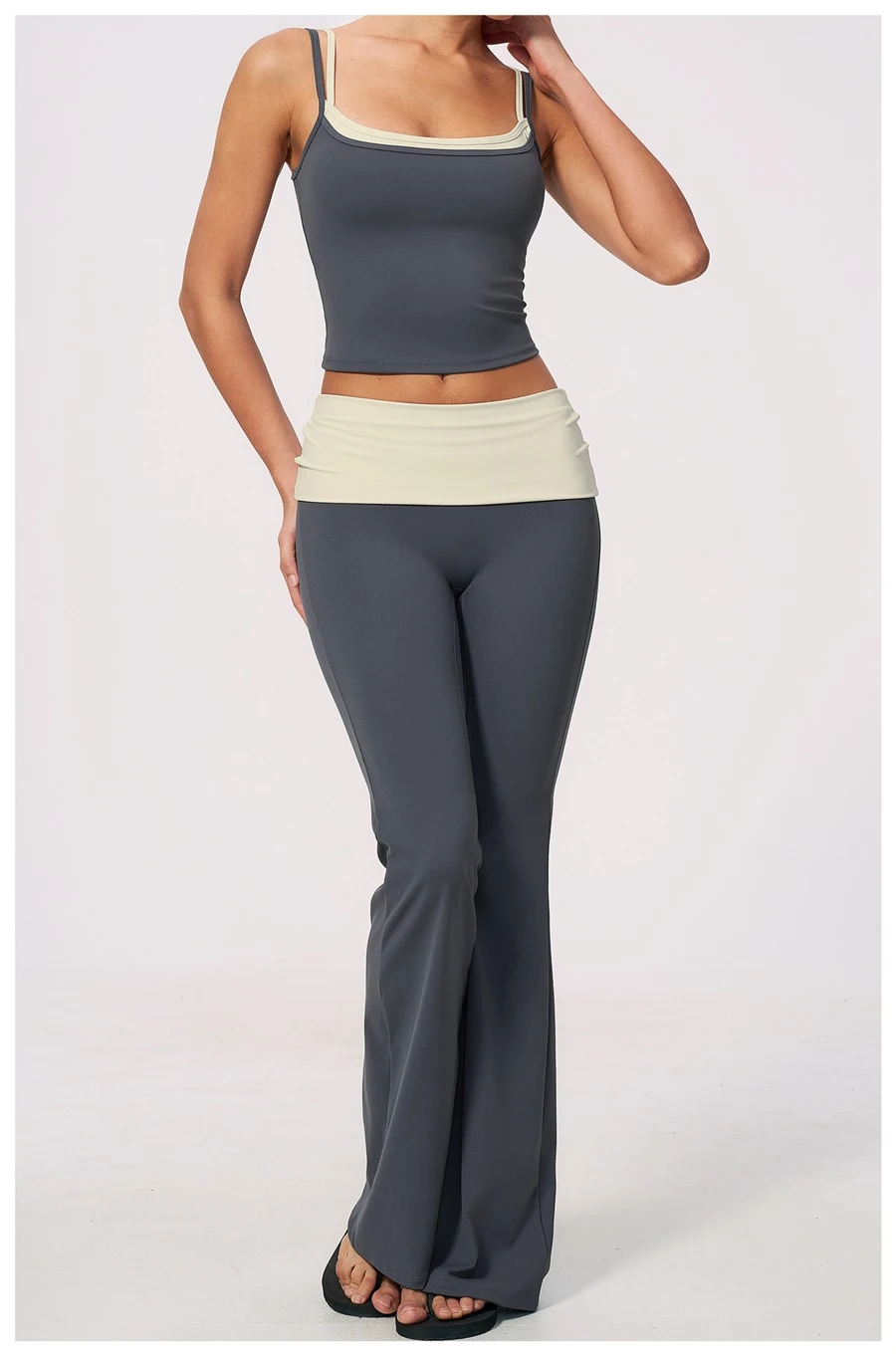 Women's square open-back yoga tank top for fitness and running